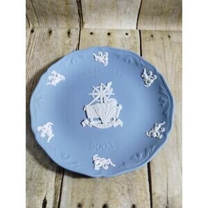 Wedgwood Christmas Plate Blue White 2003 Peace (drs)